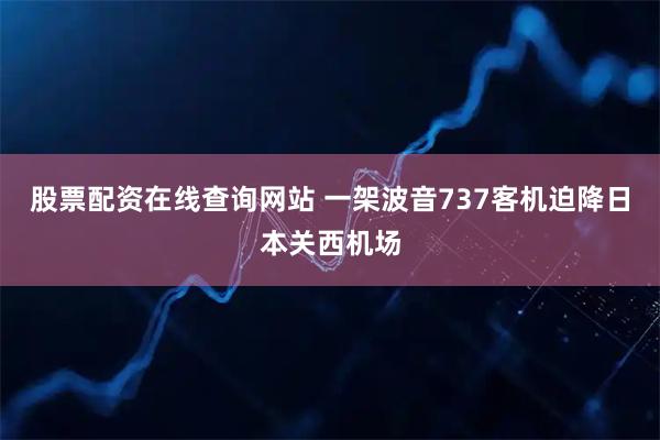 股票配资在线查询网站 一架波音737客机迫降日本关西机场