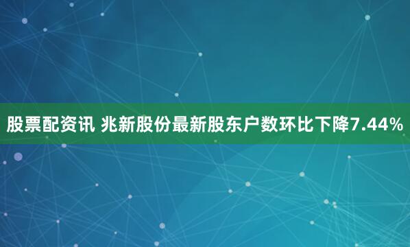 股票配资讯 兆新股份最新股东户数环比下降7.44%