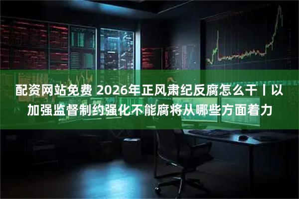 配资网站免费 2026年正风肃纪反腐怎么干丨以加强监督制约强化不能腐将从哪些方面着力